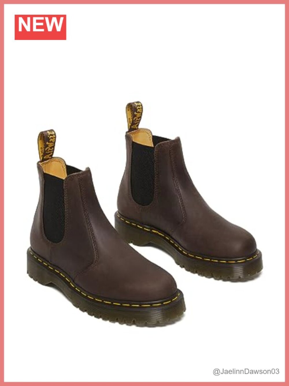 Unisex 2976 Chelsea Boots Crazy Horse Leather Combat Style Pull-On